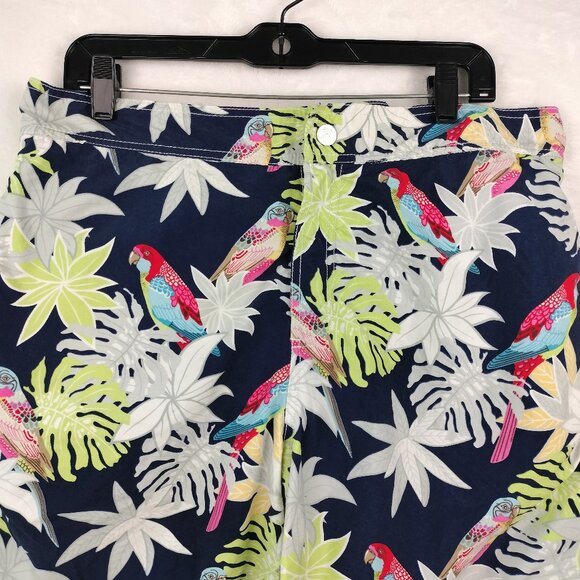 Vilebrequin Swim Shorts Mens XXL Hawaiian Board Suit Floral Tropical Birds Lined - Picture 2 of 16